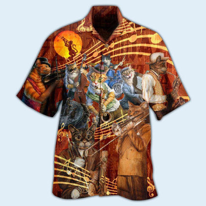 Cat Hawaiian Shirt For Summer, Cat To Be A Jazz Aloha Shirts, Funny Colorful Cool Cat Hawaiian Shirts Outfit For Men Women, Friend, Team, Cat Lovers - Amzanimalsgift