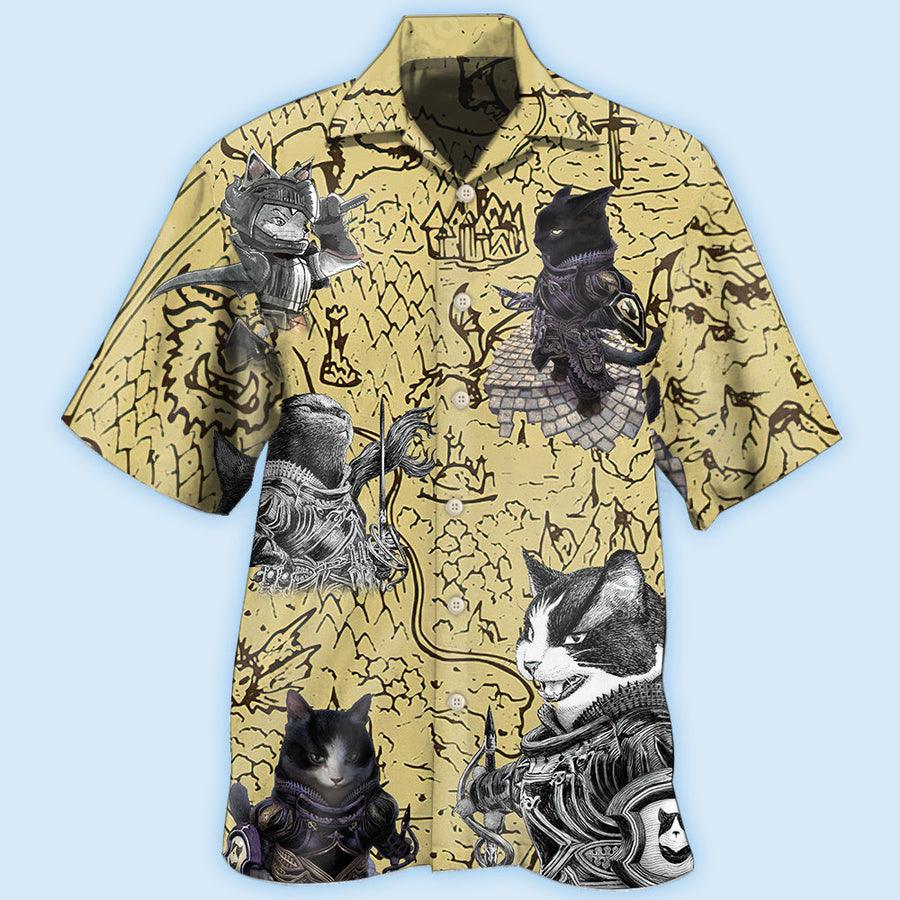 Cat Hawaiian Shirt For Summer, Cat Warrior Strong Aloha Shirts, Best Colorful Cool Cat Hawaiian Shirts Outfit For Men Women, Friend, Team, Cat Lovers - Amzanimalsgift