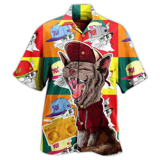 Cat Hawaiian Shirt For Summer, Cat Yo Yo Style Aloha Shirts, Best Colorful Cat Hawaiian Shirts Outfit For Men Women, Friend, Team, Cat Lovers - Amzanimalsgift
