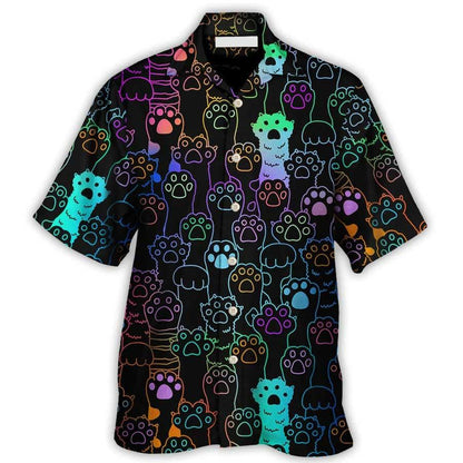Cat Hawaiian Shirt For Summer, Cute Cat Little Paw, Best Colorful Cool Cat Hawaiian Shirts Outfit For Men Women, Friend, Team, Cat Lovers - Amzanimalsgift