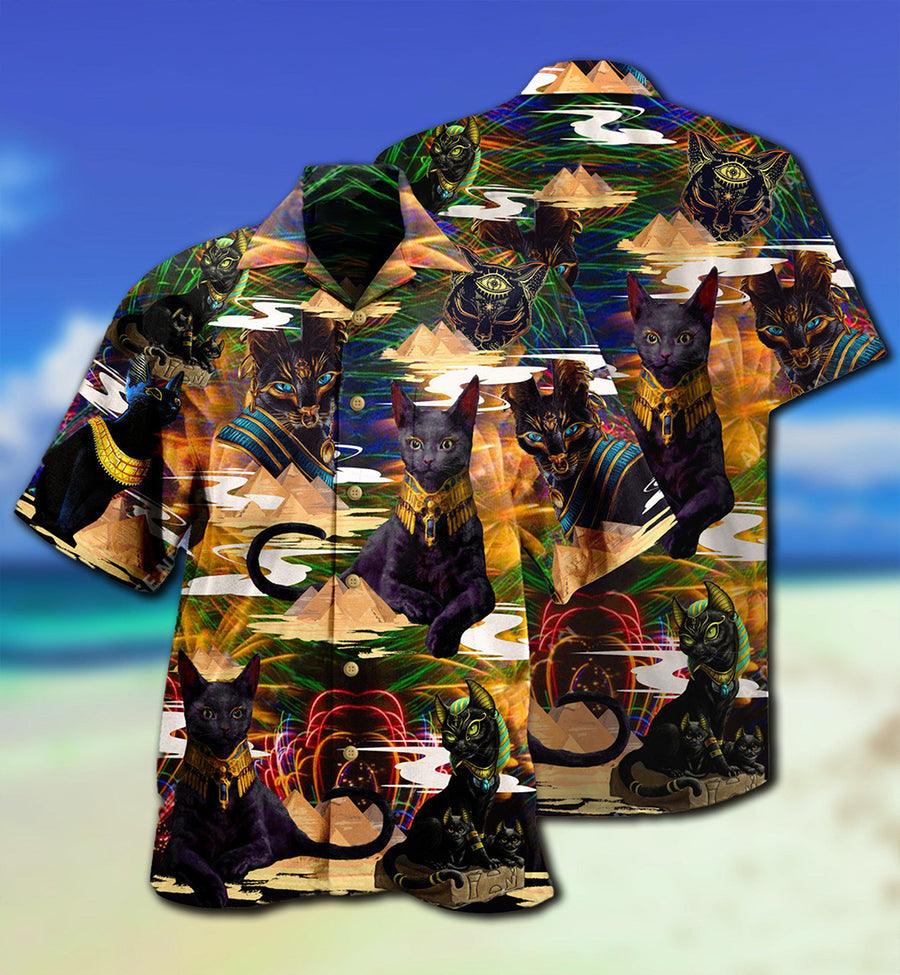 Cat Hawaiian Shirt For Summer, Egyptian Cat Aloha Shirts, Best Colorful Cat Hawaiian Shirts Outfit For Men Women, Friend, Team, Cat Lovers - Amzanimalsgift