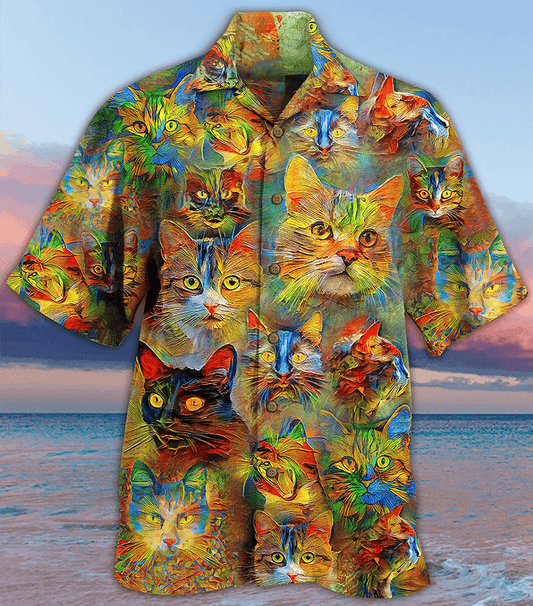 Cat Hawaiian Shirt For Summer, Funny Cat, Best Cool Cat Hawaiian Shirts Outfit For Men Women, Friend, Team, Cat Lovers - Amzanimalsgift