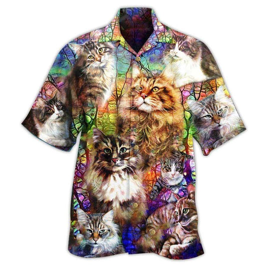 Cat Hawaiian Shirt For Summer, Life Is Better With Cat Aloha Shirt, Best Colorful Cool Cat Hawaiian Shirts For Men Women, Friend, Team, Cat Lovers - Amzanimalsgift