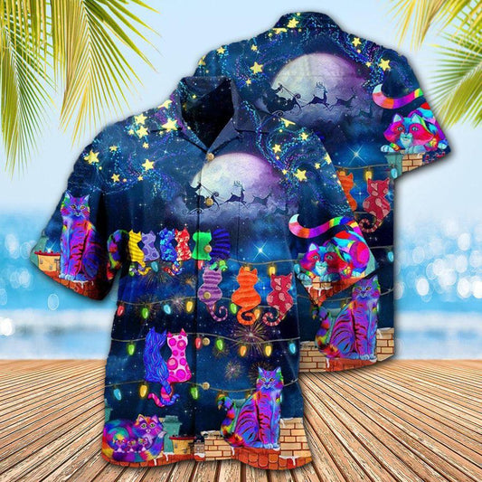 Cat Hawaiian Shirt For Summer, The Jolly Cats On Roof Aloha Shirt, Best Cat Hawaiian Shirts Outfit For Men Women, Friend, Team, Cat Lovers - Amzanimalsgift