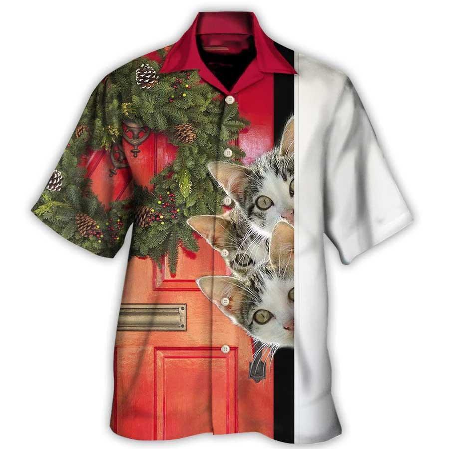 Cat Hawaiian Shirts For Summer, Cat Christmas Aloha Shirts - Best Colorful Cool Cat Hawaiian Shirts Outfit For Men Women, Friend, Cat Lovers - Amzanimalsgift