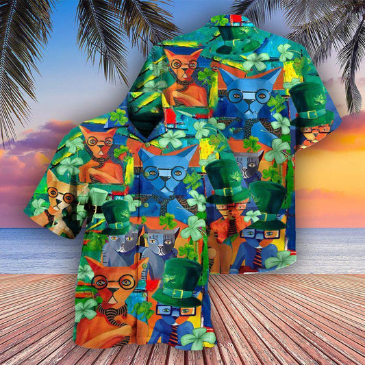 Cat Hawaiian Shirts For Summer, Cat Have A Purrfect Saint Patrick's Day Aloha Shirt, Cat Hawaiian Shirts Outfit For Men Women, Friend, Team, Cat Lovers - Amzanimalsgift