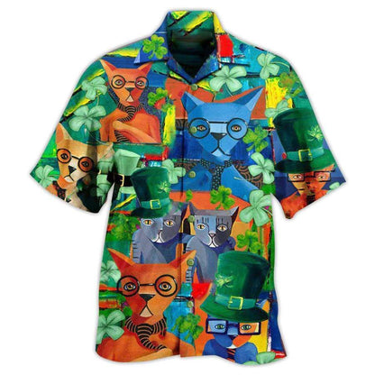 Cat Hawaiian Shirts For Summer, Cat Have A Purrfect Saint Patrick's Day Aloha Shirt, Cat Hawaiian Shirts Outfit For Men Women, Friend, Team, Cat Lovers - Amzanimalsgift