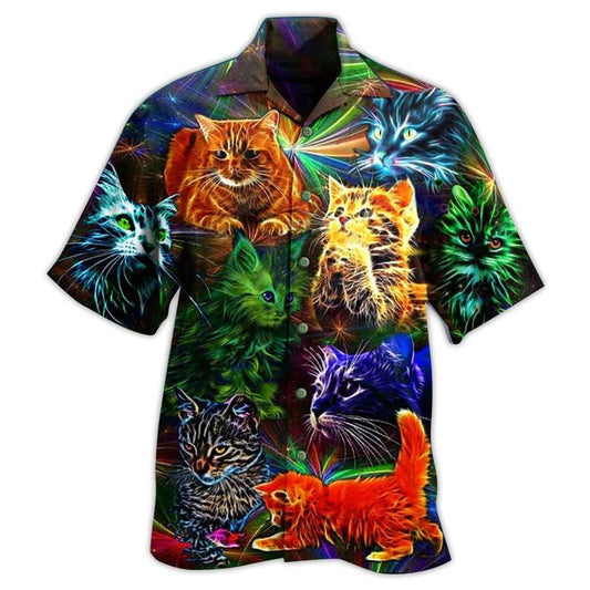 Cat Hawaiian Shirts For Summer, Cat In My Dream I'm So Happy Aloha Shirts - Best Colorful Cool Cat Hawaiian Shirts Outfit For Men Women, Friend, Team, Cat Lovers - Amzanimalsgift