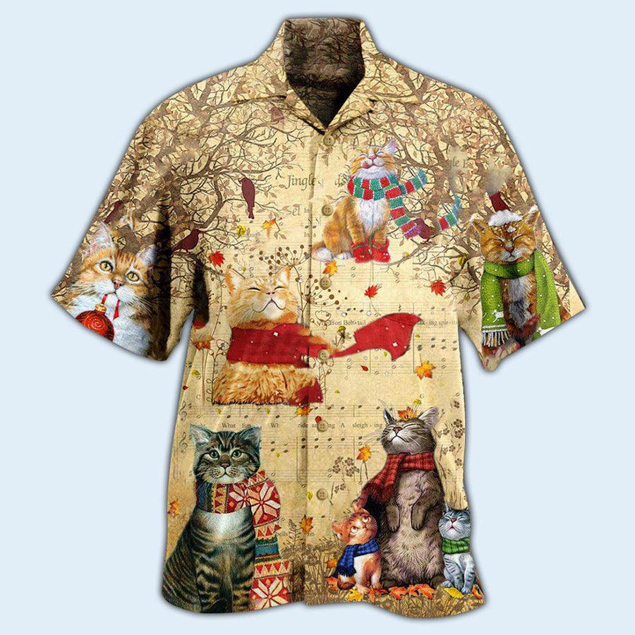 Cat Hawaiian Shirts For Summer, Cat In The Melody Of Life Aloha Shirts, Best Cat And Music Hawaiian Shirts Outfit For Men Women, Friend, Team, Cat Lovers - Amzanimalsgift