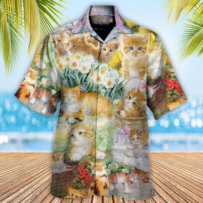 Cat Hawaiian Shirts For Summer, Cat Kitty Art Aloha Shirts - Best Cool Kitten Cat Hawaiian Shirts Outfit For Men Women, Friend, Team, Cat Lovers - Amzanimalsgift