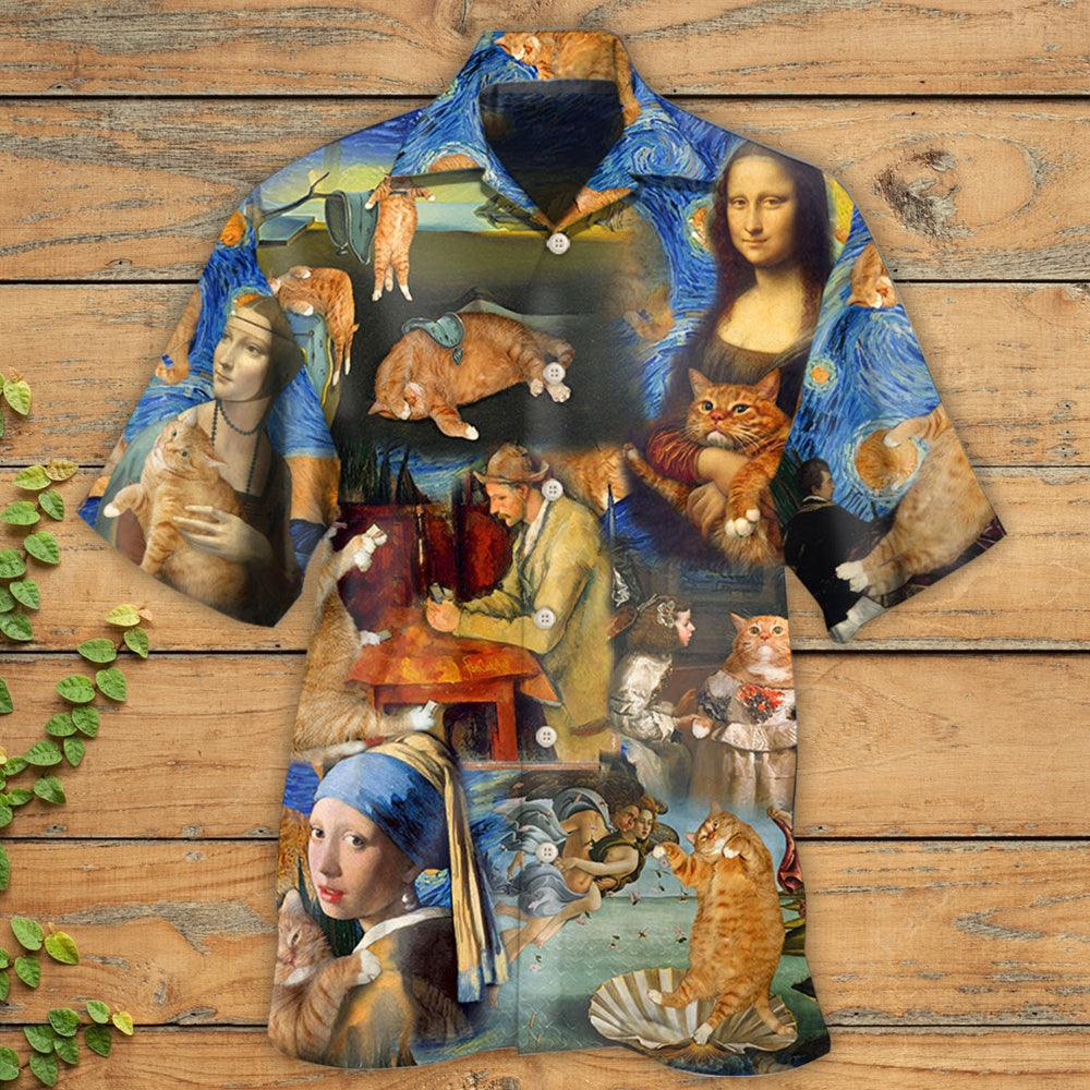 Cat Hawaiian Shirts For Summer, Cat Lover Art Aloha Shirts - Colorful Cool Cat Hawaiian Shirts Outfit For Men Women, Gift For Friend, Team, Cat Lovers - Amzanimalsgift