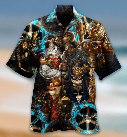 Cat Hawaiian Shirts For Summer, Cat Machine Magic Aloha Shirts, Best Cat Hawaiian Shirts Outfit For Men Women, Friend, Team, Cat Lovers - Amzanimalsgift