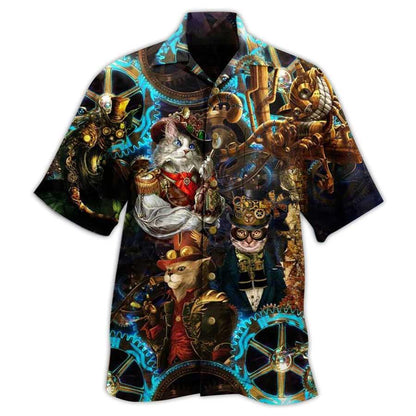 Cat Hawaiian Shirts For Summer, Cat Machine Magic Aloha Shirts, Best Cat Hawaiian Shirts Outfit For Men Women, Friend, Team, Cat Lovers - Amzanimalsgift