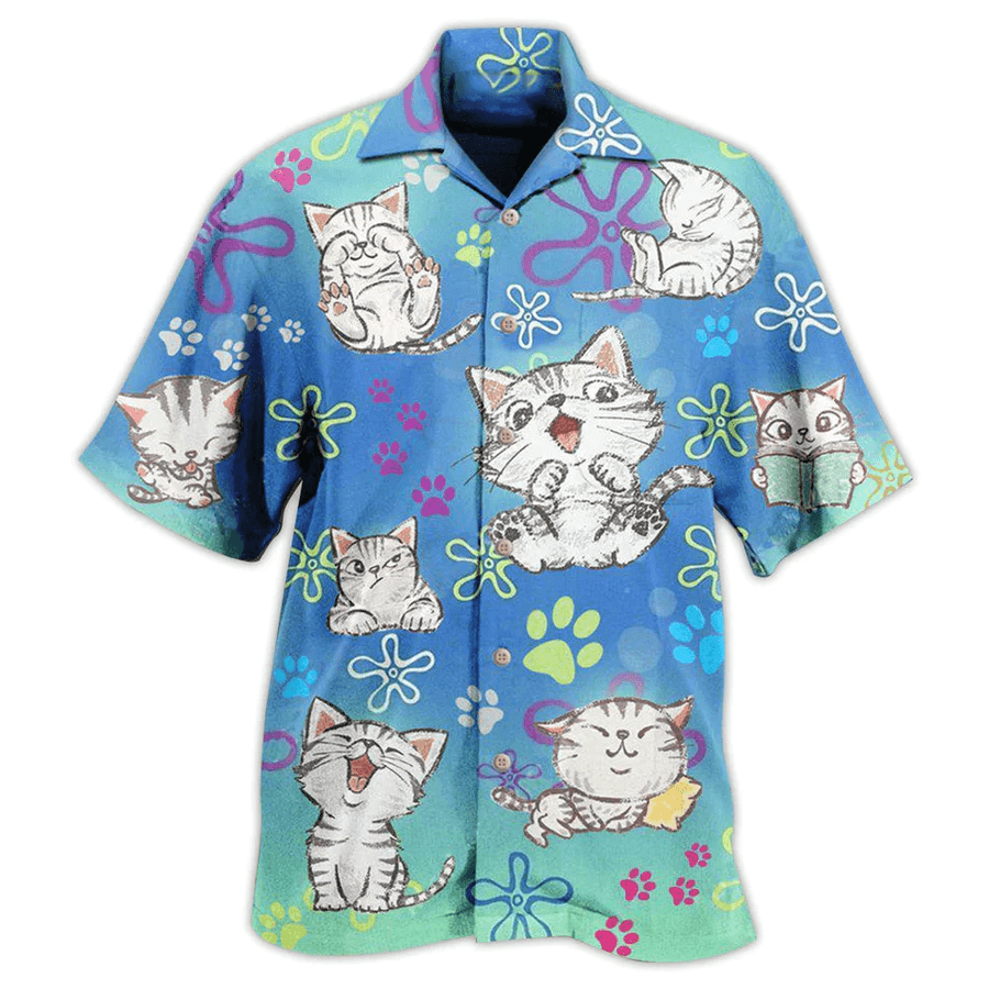 Cat Lover Aloha Shirt - Cute Cat, Lovely Cat Hawaiian Shirt For Men And Women, Perfect Gifts For Cat Mom, Cat Dad, Friends, Family - Amzanimalsgift