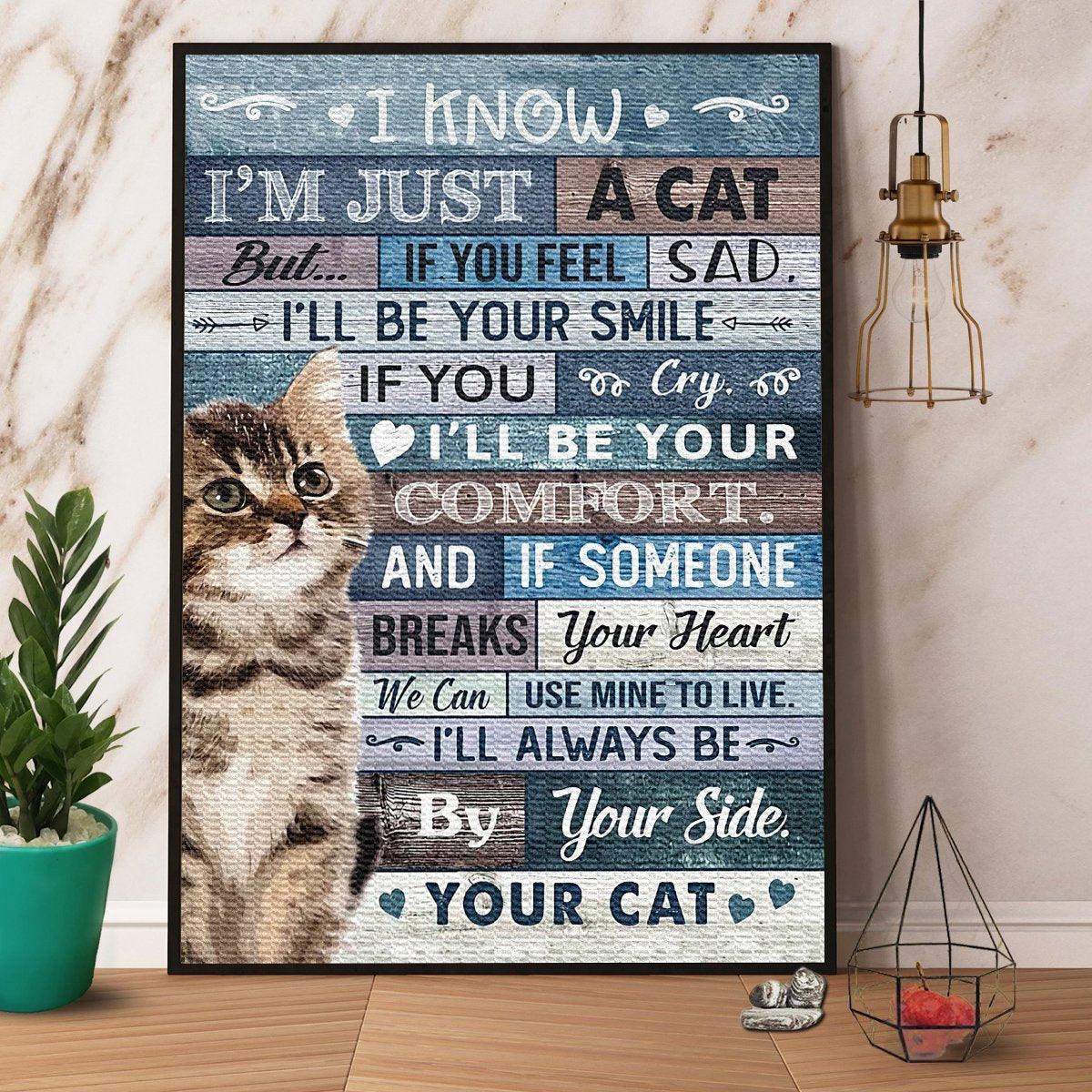 Cat Portrait Canvas - Cat I Know I'm Just A Cat I'll Be Your Comfort I'll Always Be By Your Side - Perfect Gift For Cat Lovers, Cat Owners - Amzanimalsgift