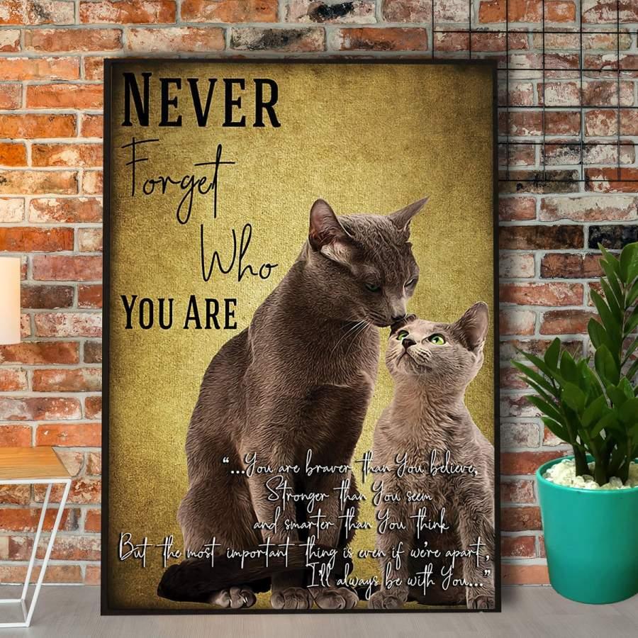 Cat Portrait Canvas - Cats Never Forget Who You Are Canvas - Perfect Gift For Cat Lover, Friend, Family - Amzanimalsgift