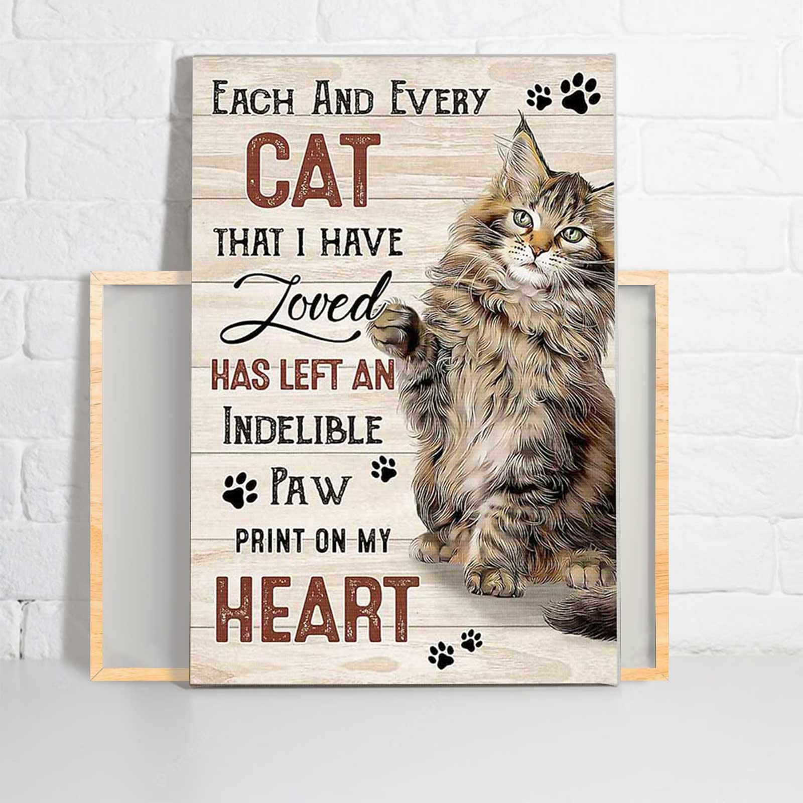 Cat Portrait Canvas - Each And Every Cat That I Have Loved Matte Canvas, Premium Wrapped Canvas - Gift For Cat Lovers, Family, Friends - Amzanimalsgift