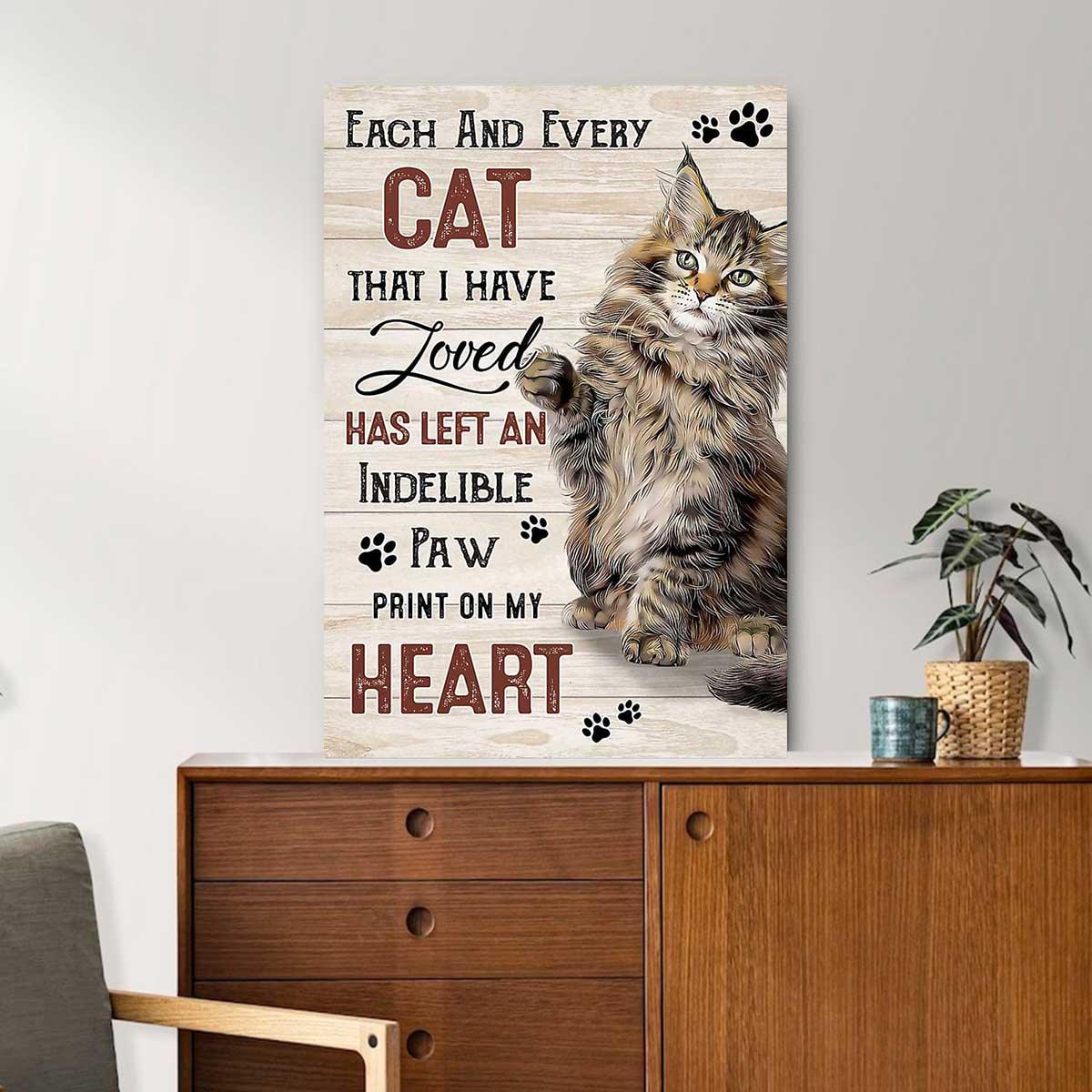 Cat Portrait Canvas - Each And Every Cat That I Have Loved Matte Canvas, Premium Wrapped Canvas - Gift For Cat Lovers, Family, Friends - Amzanimalsgift