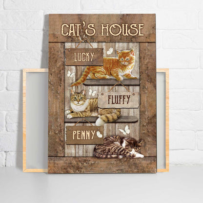 Cat Portrait Canvas - Personalized Cat Memorial Canvas - Adorable cats, White butterfly, Verse of the day, Today I choose joy- Custom Gift For Cat Lovers - Amzanimalsgift