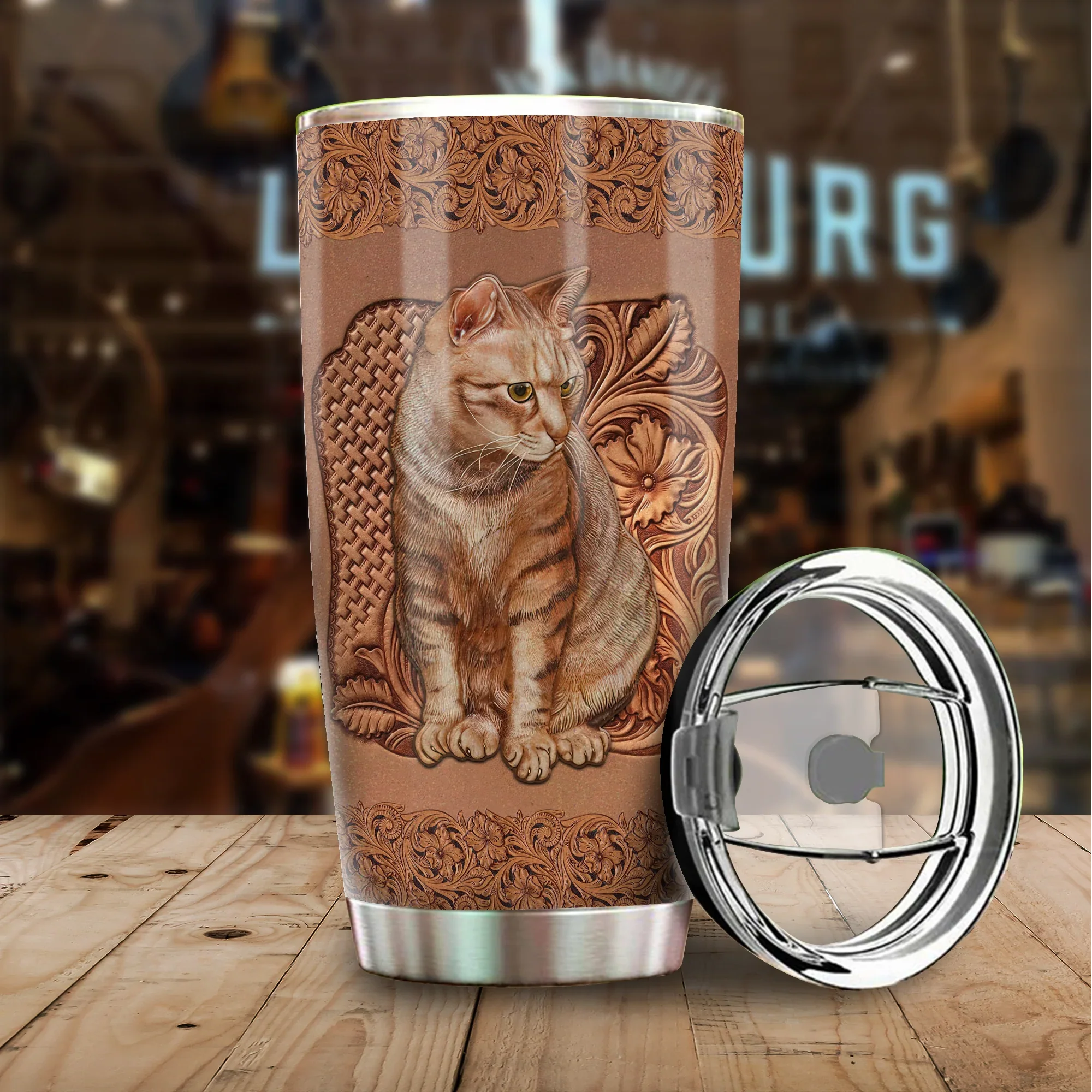 Cat Tumbler, Gift for Cat Lovers, Cat Mom Dad, Mother's Day, Couples, Husband, Wife, Lovers - Amzanimalsgift