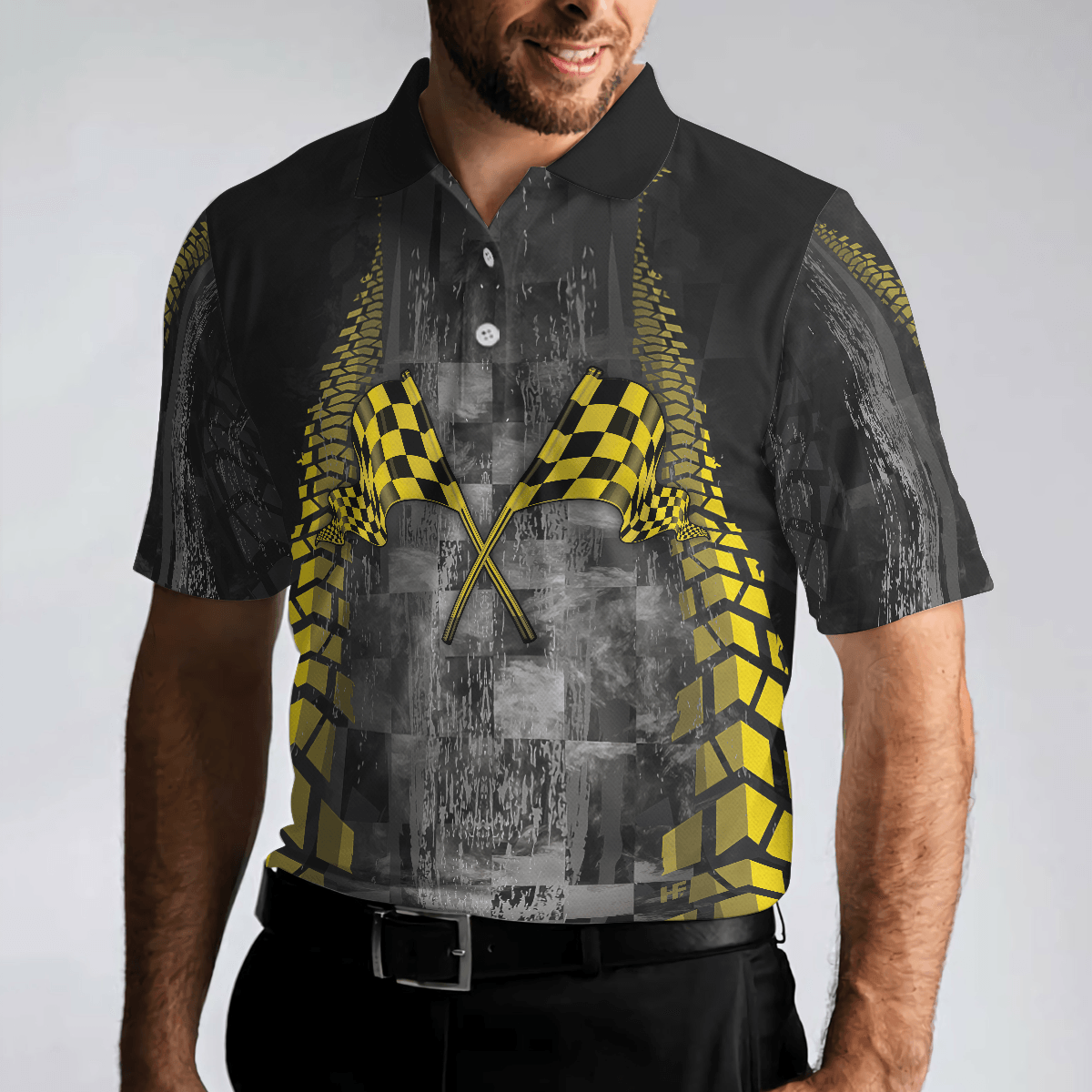 Catch You At The End Racing Short Sleeve Polo Shirt, Checker Pattern Race Polo Shirt, Best Racer Shirt For Men, Polo Shirt Gift For Men - Amzanimalsgift