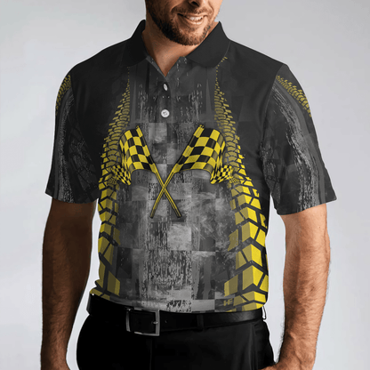 Catch You At The End Racing Short Sleeve Polo Shirt, Checker Pattern Race Polo Shirt, Best Racer Shirt For Men, Polo Shirt Gift For Men - Amzanimalsgift