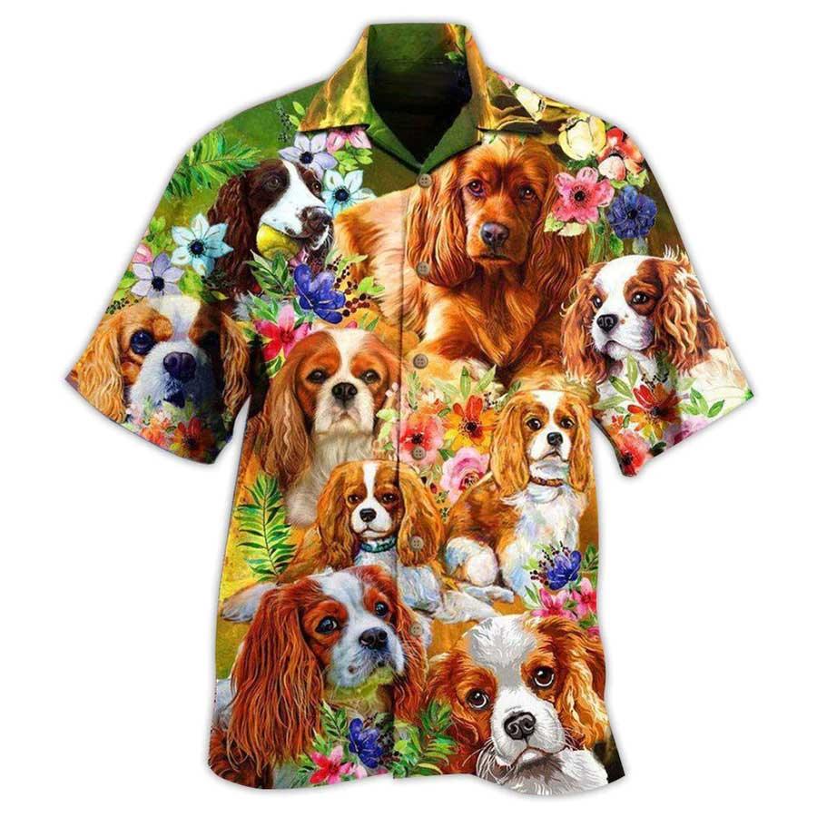 Cavalier King Charles Spaniel Hawaiian Shirt, The Best Therapy Has Fur And Four Legs Dog Aloha Hawaiian Shirt, Gift For Dog Lover, Friends - Amzanimalsgift