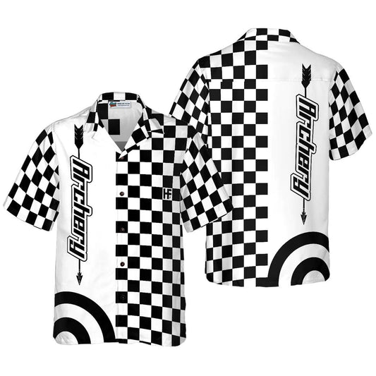 Checkerboard Style And Archery Hawaiian Shirt, Archery Hawaiian Shirt, Checkerboard Summer Aloha Shirt - Perfect Gift For Men, Women, Friend, Family - Amzanimalsgift