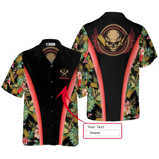 Chef Custom Name Hawaiian Shirt, Personalized Name Chef Tropical Floral Aloha Shirt For Men - Perfect Gift For Chef, Husband, Boyfriend, Friend, Family - Amzanimalsgift