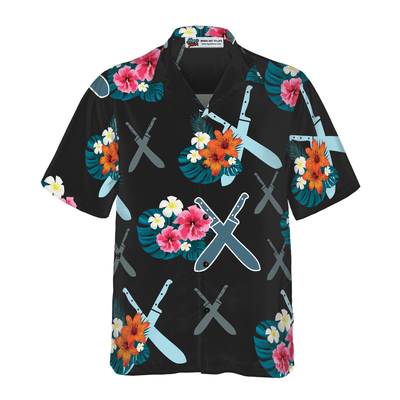 Chef Hawaiian Shirt, Chef Knives Tropical Aloha Shirt For Men - Gift For Chef, Husband, Boyfriend, Family, Friends - Amzanimalsgift