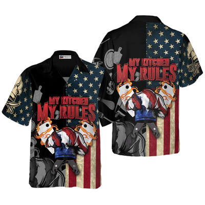 Chef Hawaiian Shirt, My Kitchen My Rules Aloha Shirt For Men - Gift For Chef, Husband, Boyfriend, Family, Friends - Amzanimalsgift