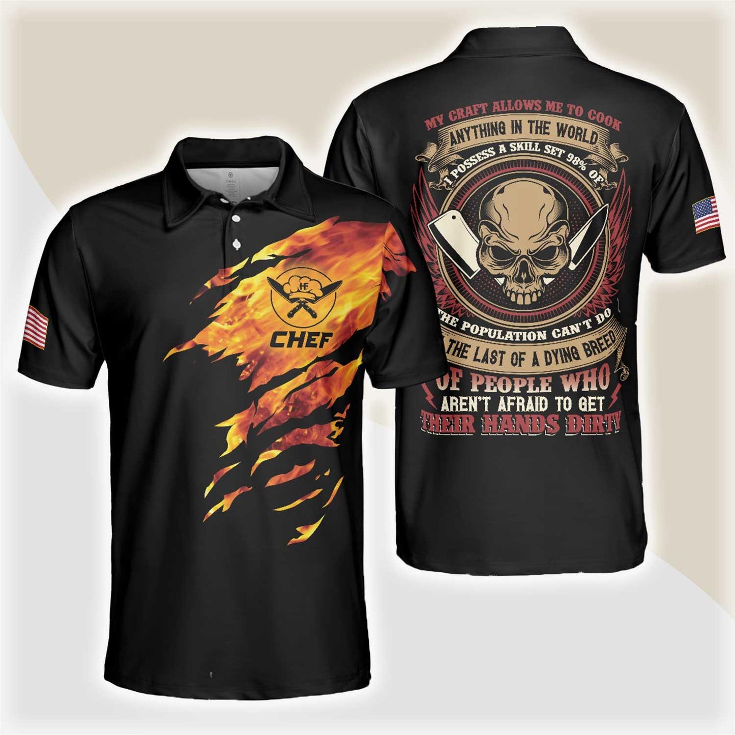 Chef My Craft Allows Me To Cook Anything Short Sleeve Polo Shirt, Skull Polo Shirt, Best Disc Golf Shirt For Men - Amzanimalsgift