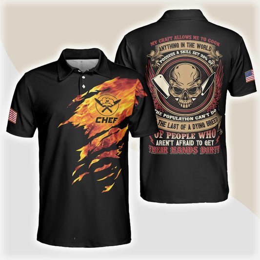 Chef My Craft Allows Me To Cook Anything Short Sleeve Polo Shirt, Skull Polo Shirt, Best Disc Golf Shirt For Men - Amzanimalsgift