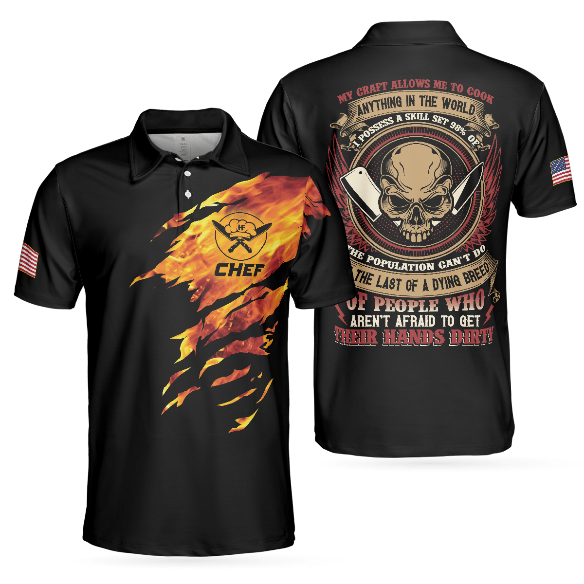 Chef My Craft Allows Me To Cook Anything Short Sleeve Polo Shirt, Skull Polo Shirt, Best Disc Golf Shirt For Men - Amzanimalsgift