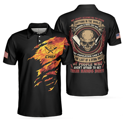 Chef My Craft Allows Me To Cook Anything Short Sleeve Polo Shirt, Skull Polo Shirt, Best Disc Golf Shirt For Men - Amzanimalsgift