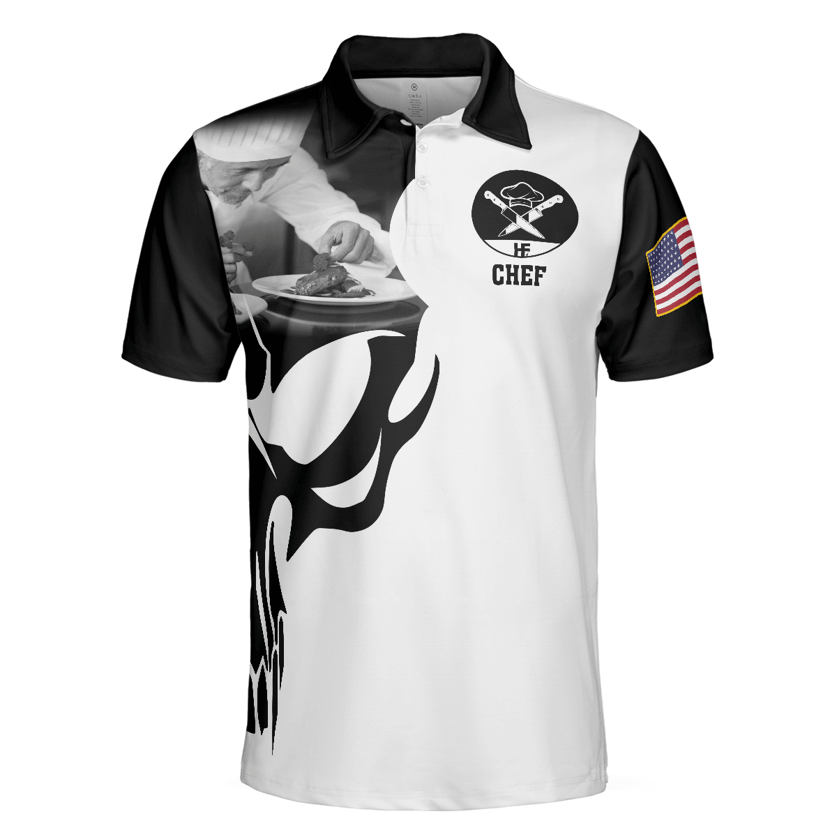 Chef Proud Skull Unisex Short Sleeve Polo Shirt, If You Think You Can Do My Job Chef Polo Shirt, Best Chef Shirt For Men - Amzanimalsgift