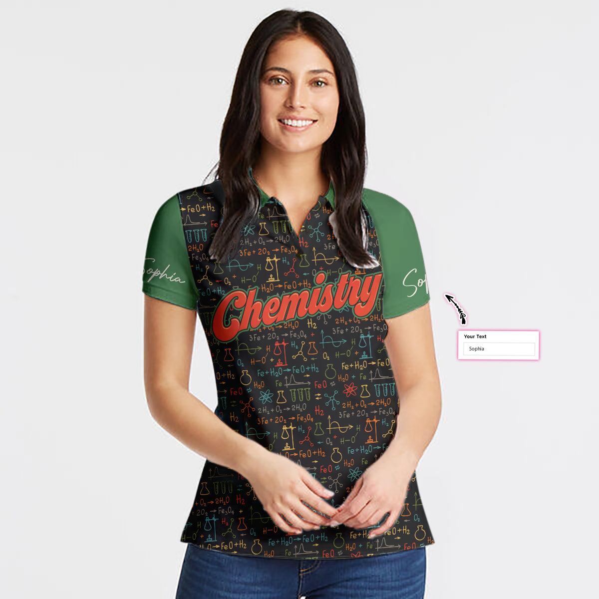 Chemistry Teacher Custom Name Women Polo Shirt, I Am A Chemistry Teacher Personalized Women Polo Shirts, Gift For Teacher's Day, Ladies - Amzanimalsgift