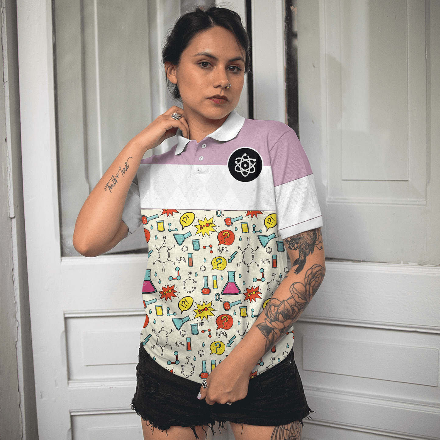 Chemistry Teacher Women Polo Shirt, Like A Normal Teacher But Cooler, Symbol Chemistry Pink Women Polo Shirts, Gift For Chemistry Lover, Teacher's Day - Amzanimalsgift
