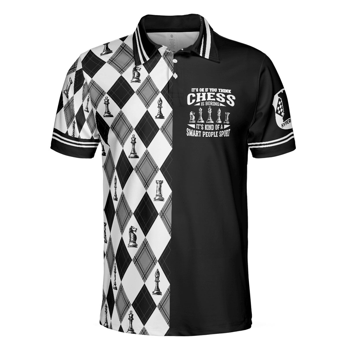 Chess Argyle Pattern Men Polo Shirt, Chess It's Kind Of A Smart People Sport Short Sleeve Polo Shirt, Best Chess Shirt For Men - Amzanimalsgift