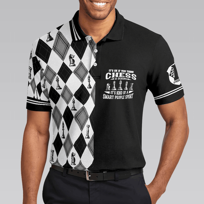 Chess Argyle Pattern Men Polo Shirt, Chess It's Kind Of A Smart People Sport Short Sleeve Polo Shirt, Best Chess Shirt For Men - Amzanimalsgift