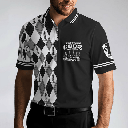 Chess Argyle Pattern Men Polo Shirt, Chess It's Kind Of A Smart People Sport Short Sleeve Polo Shirt, Best Chess Shirt For Men - Amzanimalsgift