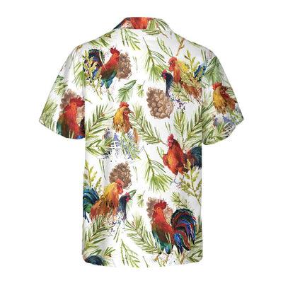 Chicken Hawaiian Shirt, Chicken With Christmas Plants Hawaiian Shirt For Men - Perfect Gift For Men, Husband, Boyfriend, Friend, Family - Amzanimalsgift