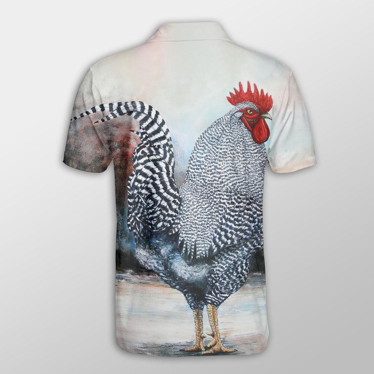 Chicken Men Polo Shirts For Summer - Cock Chicken Pattern Button Shirts For Men - Perfect Gift For Chicken Lovers, Animal Lovers - Amzanimalsgift