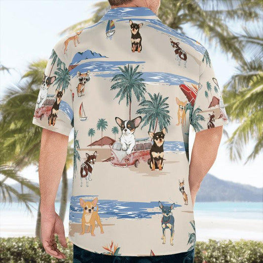 Chihuahua Aloha Hawaiian Shirt, Chihuahua Beach Hawaiian Shirt, Aloha Shirt For Summer - Perfect Gift For Men, Women, Dog Lover, Friend, Family - Amzanimalsgift