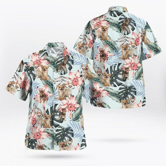 Chihuahua Aloha Hawaiian Shirt, Chihuahua Tropical Pattern Hawaiian Shirt, Aloha Shirt For Summer - Perfect Gift For Men, Women, Dog Lover, Friend - Amzanimalsgift