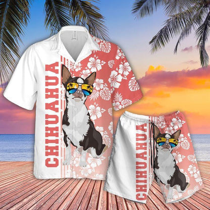 Chihuahua Aloha Hawaiian Shirt - Tropical Leaves Hawaiian Shirt, Chihuahua Sunglass Hawaiian Shirt For Men & Women, Chihuahua Lover - Amzanimalsgift