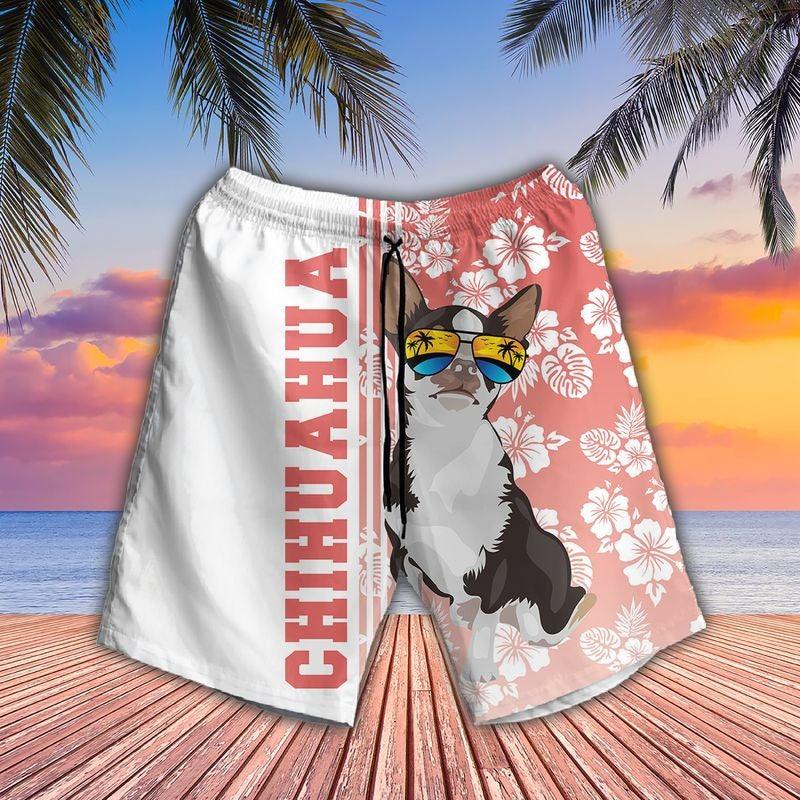 Chihuahua Aloha Hawaiian Shirt - Tropical Leaves Hawaiian Shirt, Chihuahua Sunglass Hawaiian Shirt For Men & Women, Chihuahua Lover - Amzanimalsgift