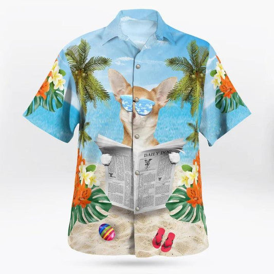 Chihuahua Hawaii Shirt - Summer Beach Tropical Leaves Hawaii Shirt - Perfect Gift For Dog Lovers Friend, Family - Amzanimalsgift