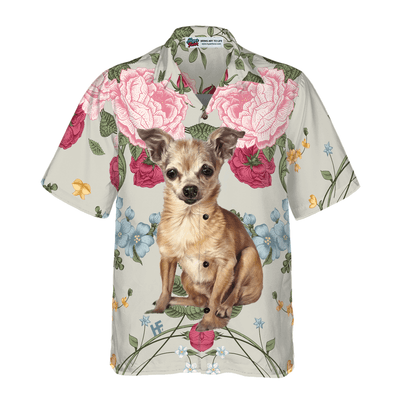 Chihuahua Hawaiian Shirt, Chihuahua Floral, Pink Roses Aloha Shirt For Men And Women - Perfect Gift For Chihuahua Lovers, Friends, Family - Amzanimalsgift