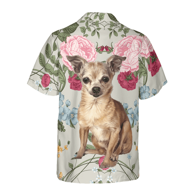 Chihuahua Hawaiian Shirt, Chihuahua Floral, Pink Roses Aloha Shirt For Men And Women - Perfect Gift For Chihuahua Lovers, Friends, Family - Amzanimalsgift